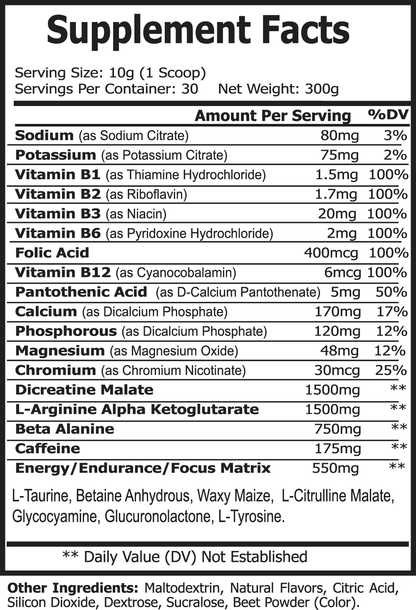 Nitric Shock Pre-Workout (Honeydew Watermelon)